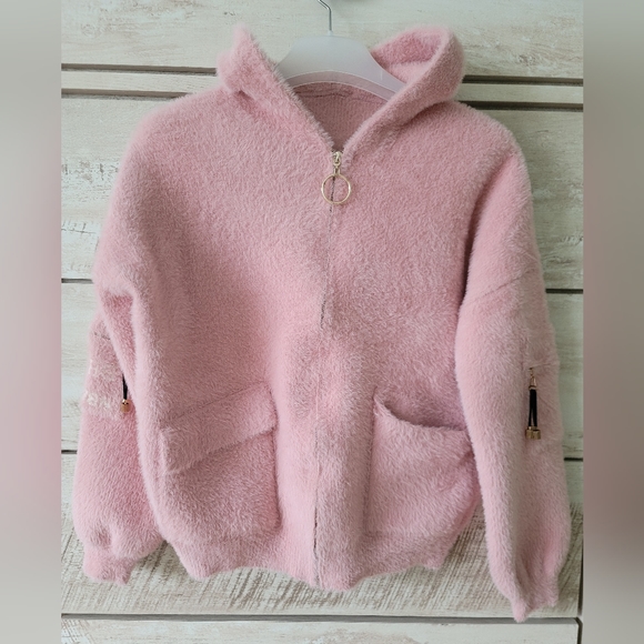 Spring-autumn jacket – sweater – bomber jacket – powder pink - Picture 2 of 8